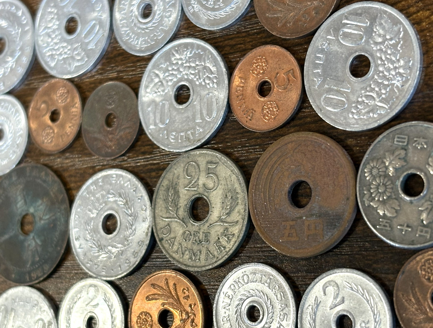 Unique Holed Mystery World Coin Bundles - Lot of Mystery Holed Coinage