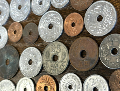 Unique Holed Mystery World Coin Bundles - Lot of Mystery Holed Coinage
