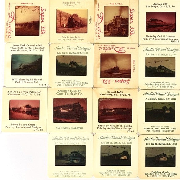 Vintage Train Photographic Slides Choose Your Route & Locomotive - Audio-Visual Designs &  Dexter Press Vintage Train Photos