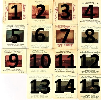 Vintage Train Photographic Slides Choose Your Route & Locomotive - Audio-Visual Designs &  Dexter Press Vintage Train Photos