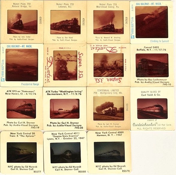 Vintage Train Photographic Slides Choose Your Route & Locomotive - Audio-Visual Designs &  Dexter Press Vintage Train Photos