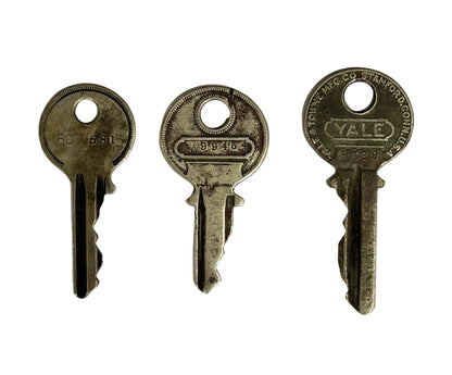 Vintage Yale & Stamford, Connecticut, U.S.A. Keys Lot of 3 - Authentic Vintage Lot of Three Yale and Stamford, Connecticut Keys