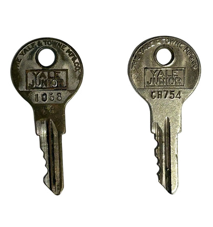 Vintage Yale Junior Set of Two Keys - Vintage Yale & Towne "Yale Junior" Pair of 2 Keys