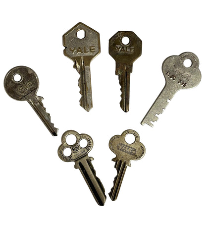 Authentic Vintage Lot of Six Yale Keys - Lot of 6 Unique Yale Keys