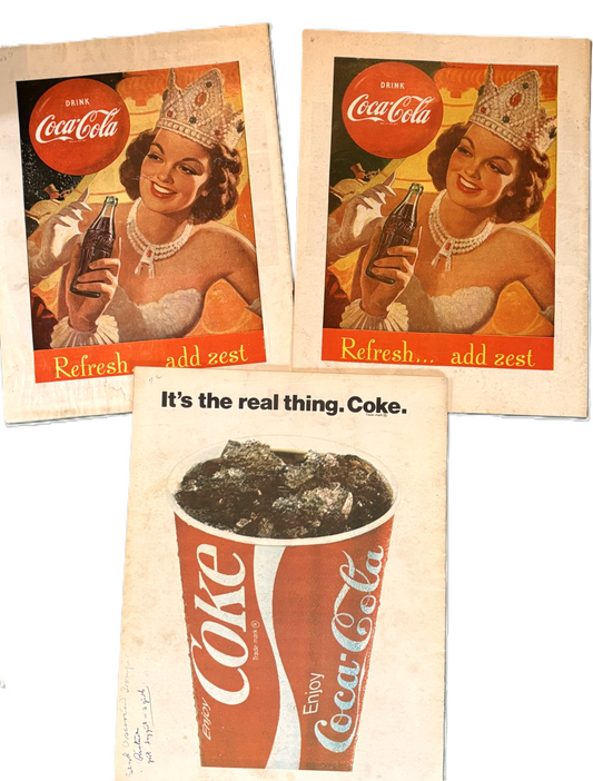 Lot of 3 Vintage Clyde Beatty Cole Bros Circus Programs 1960s-1972 Coca-Cola Ads - Circus Souvenir Program Lot (3) with Retro Coca Cola Ads