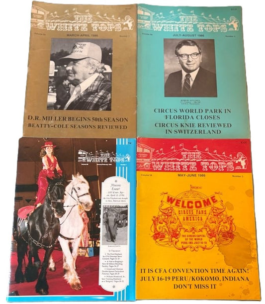 The White Tops Circus Magazine Lot of 8 Issues 1980s - Circus Memorabilia Lot: 8 Issues The White Tops Magazine
