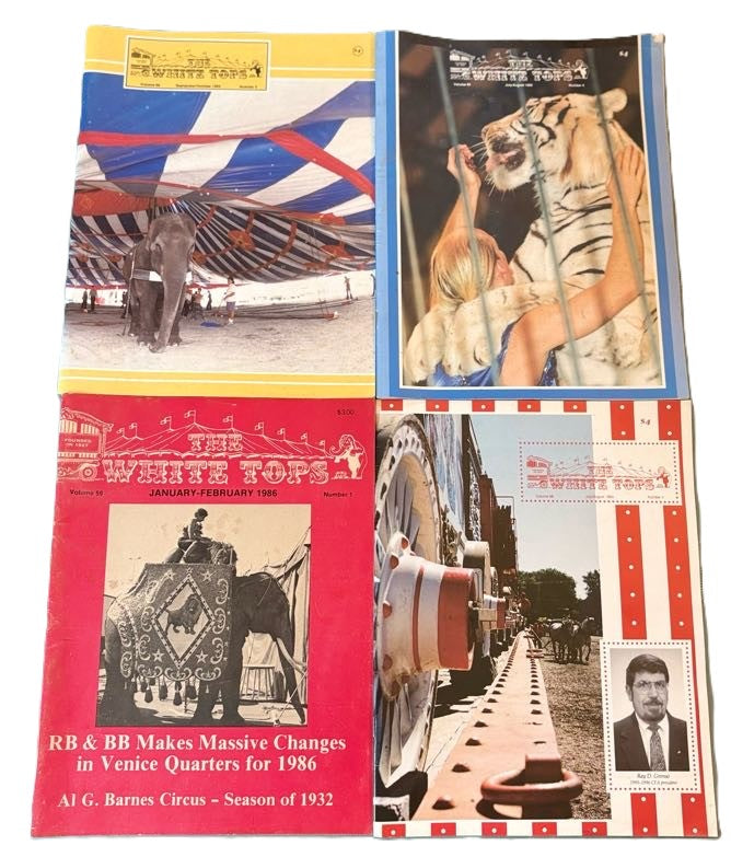 The White Tops Circus Magazine Lot of 8 Issues 1980s - Circus Memorabilia Lot: 8 Issues The White Tops Magazine