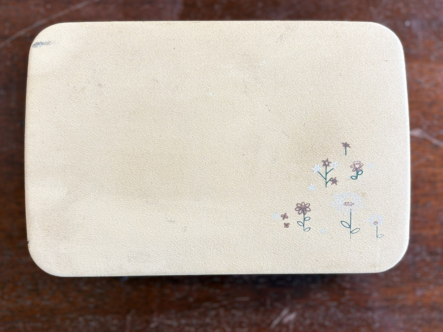 Vintage Farrington Travel Jewelry Case Beige Leatherette Mint Green Floral Lining - 1950s Farrington Travel Jewelry Box Mint Velvet