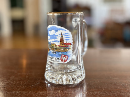 Frankfurt A.M. Beer Glass Mug - Vintage Frankfurt Germany Gold Rim Beer Glass&nbsp;