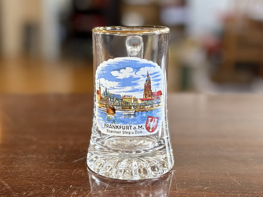 Frankfurt A.M. Beer Glass Mug - Vintage Frankfurt Germany Gold Rim Beer Glass&nbsp;