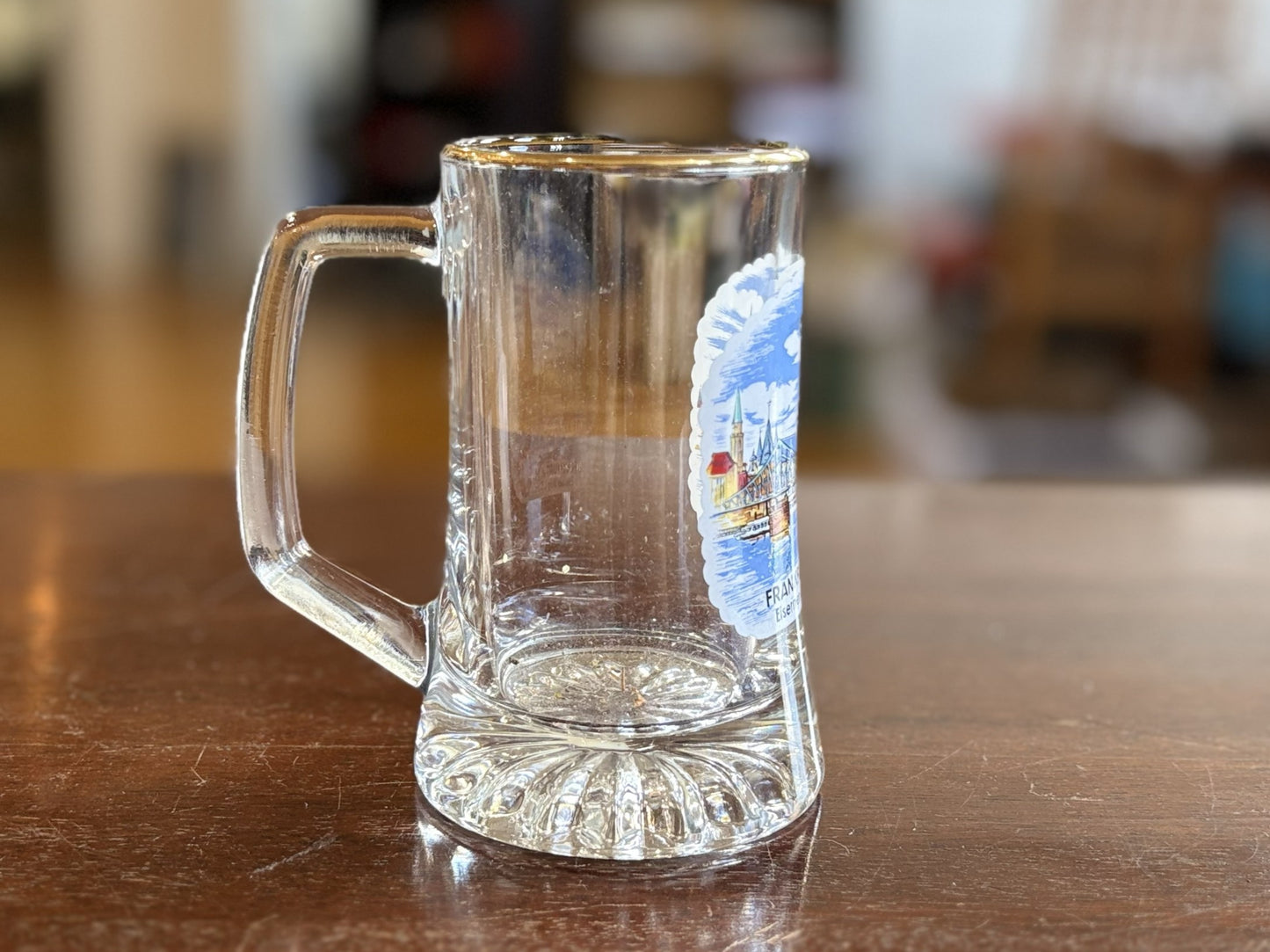 Frankfurt A.M. Beer Glass Mug - Vintage Frankfurt Germany Gold Rim Beer Glass&nbsp;
