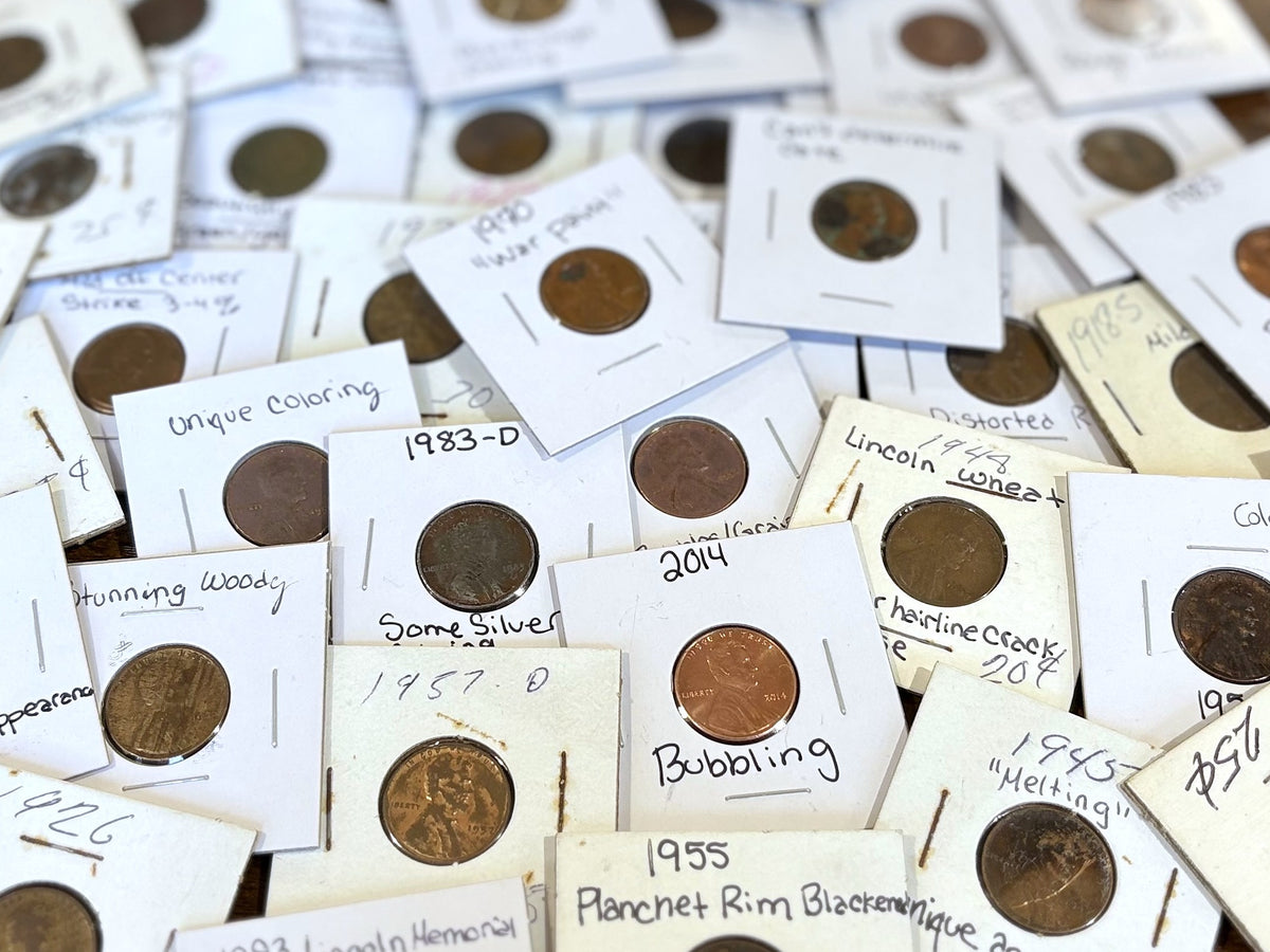 Lot of 29 Pennies Various Errors - Large Lot Over Twenty Assorted Error Pennies