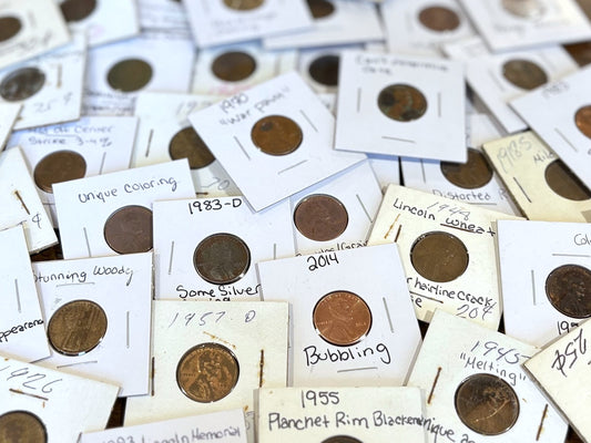 Lot of 29 Pennies Various Errors - Large Lot Over Twenty Assorted Error Pennies
