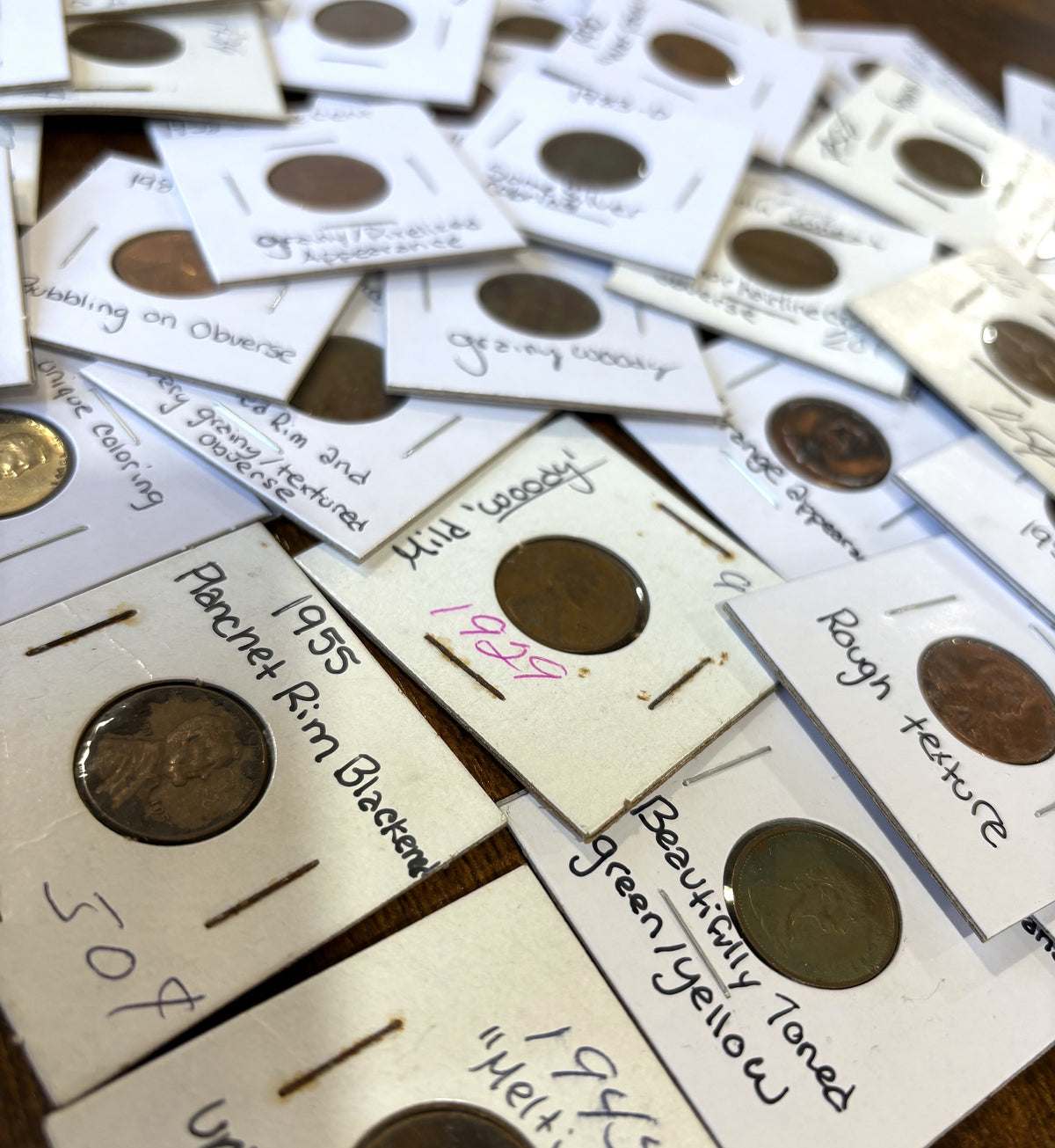 Lot of 29 Pennies Various Errors - Large Lot Over Twenty Assorted Error Pennies