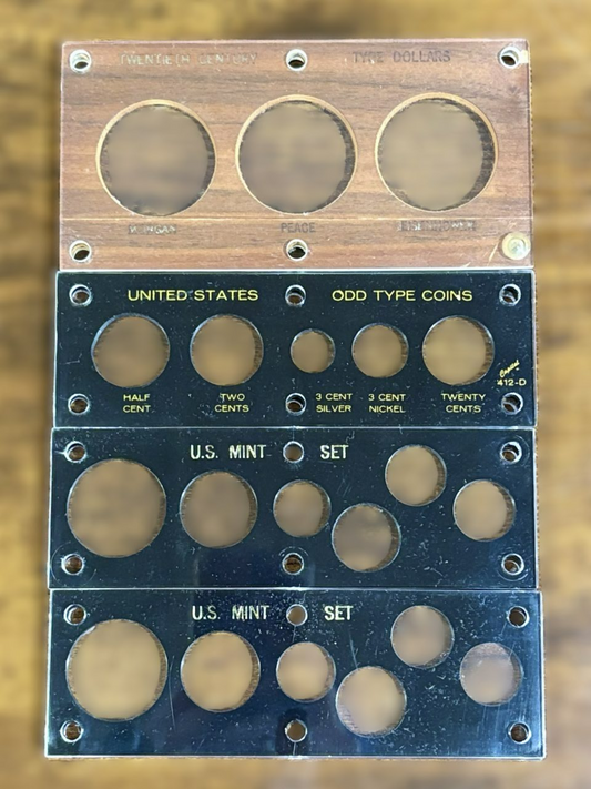Capital Plastics Coin Holder Lot (4) Odd Type Coins, 20th Century Dollars & Mint Sets - Lot of 4 Capital Plastics Coin Holders