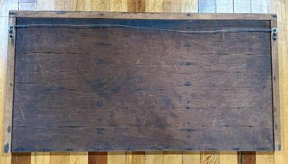 19th Century Letterpress Type Cabinet Drawer Engraver Roman 6pt - Vintage Wooden Shadow Box Wall Frame 147 Pocket Printers Letter Tray