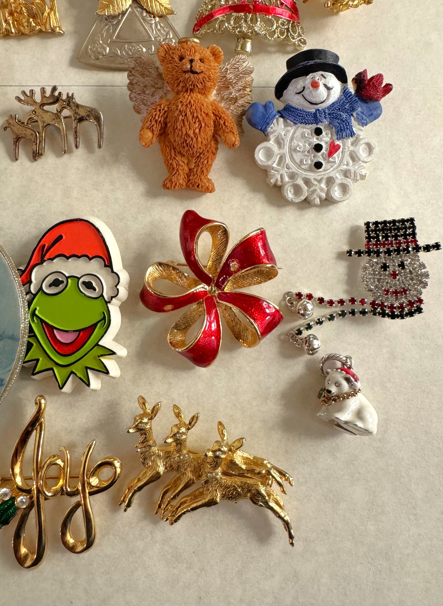 Christmas Jewelry! - Large Lot of Christmas Charms, Pins/Brooches, Ornaments, and More - Sterling Silver, Enamel, Plastic