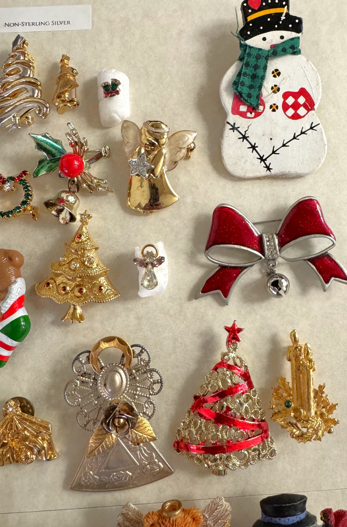 Christmas Jewelry! - Large Lot of Christmas Charms, Pins/Brooches, Ornaments, and More - Sterling Silver, Enamel, Plastic