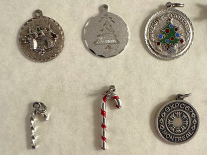 Christmas Jewelry! - Large Lot of Christmas Charms, Pins/Brooches, Ornaments, and More - Sterling Silver, Enamel, Plastic
