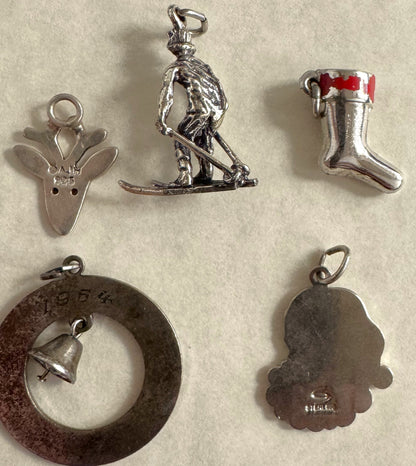 Christmas Jewelry! - Large Lot of Christmas Charms, Pins/Brooches, Ornaments, and More - Sterling Silver, Enamel, Plastic