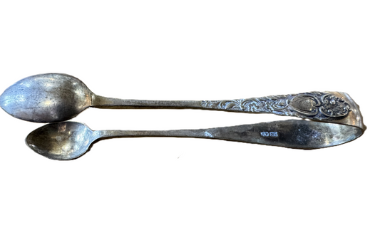 Vintage EPNS Silver Plated Floral Heart Design Victorian Sugar Tongs - Antique Victorian Spoon Shaped Electroplated Floral Sugar Tongs