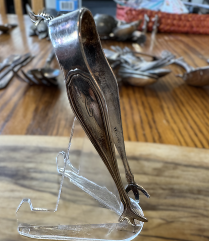 VTG Silverplated W.M. Rogers & Son Bird Claw Tongs - Ice Cube/Sugar Tongs - 3.45 Inches
