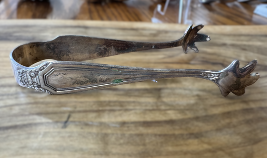 Silverplated Bird Claw Tongs - Ice Cube/Sugar Tongs - 4.17 Inches