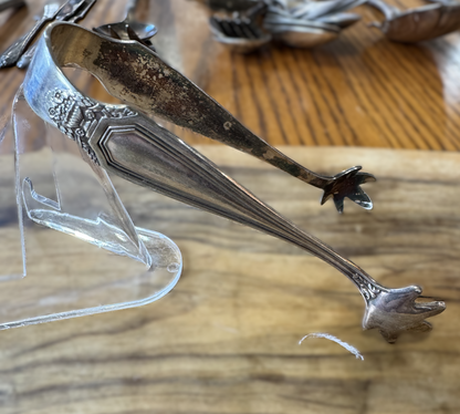 Silverplated Bird Claw Tongs - Ice Cube/Sugar Tongs - 4.17 Inches