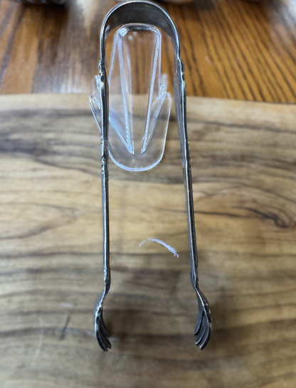 Oneida Community Reliance Plate Trident Tongs - Stamped and Tested Silverplate - Scrolled Design - 4.51 Inches