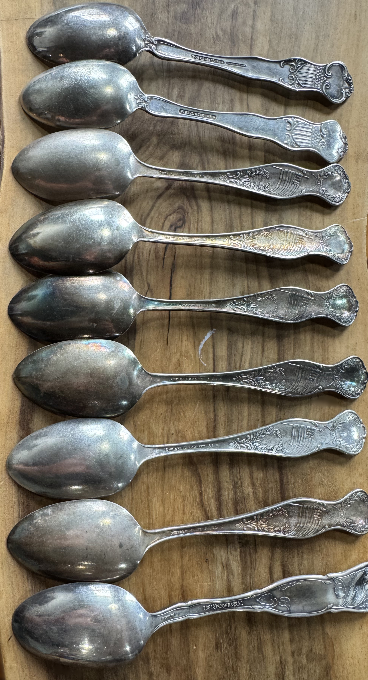 State Spoons! Large Lot of Antique Silverplated State Spoons - Variety of Manufacturers - Eagle Atop Spoon