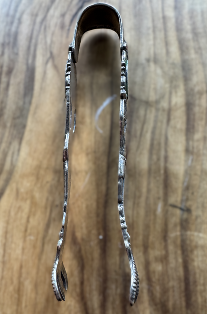 Antique Sterling Silver Native Chief Montreal Tongs - Stamped and Tested Sterling Silver - Sugar Cube Tongs - Claw Tongs - 4 Inches