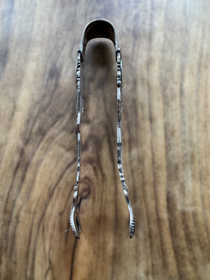 Antique Sterling Silver Native Chief Montreal Tongs - Stamped and Tested Sterling Silver - Sugar Cube Tongs - Claw Tongs - 4 Inches