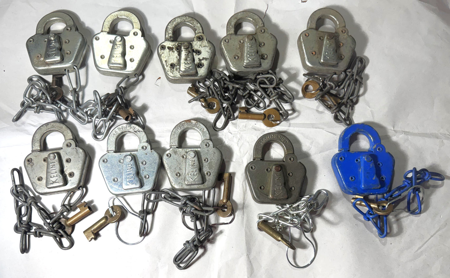 Keline Railroad Locks and Keys - Choose by Railroad! - All Locks have Working Keys - Antique Railroad Relics - Keline Brand
