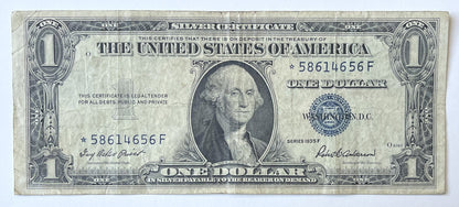 1935-F Silver Certificate 1 Dollar Star Note - Choice of Grade/Condition - *-F Block - 1935F Blue Seal Star Replacement Note - Fr. 1615*