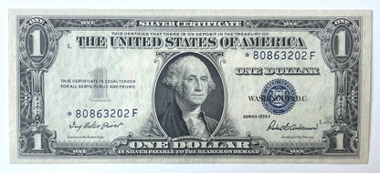 1935-F Silver Certificate 1 Dollar Star Note - Choice of Grade/Condition - *-F Block - 1935F Blue Seal Star Replacement Note - Fr. 1615*