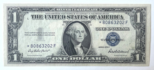 1935-F Silver Certificate 1 Dollar Star Note - Choice of Grade/Condition - *-F Block - 1935F Blue Seal Star Replacement Note - Fr. 1615*