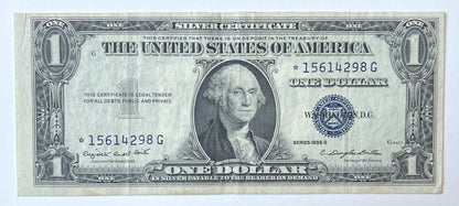 1935 G Silver Certificate 1 Dollar STAR Note - Choice of Grade/Condition - No Motto Reverse - Rarer 1935G Blue Seal Star Note - Fr#1616*