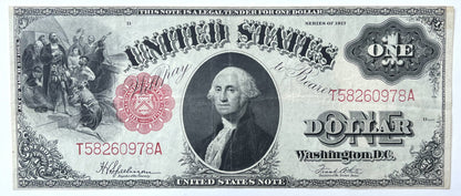 1917 Large Size 1 Dollar Legal Tender Note - Speelman/White - Choice Extremely Fine (XF+) - 1917 1 Dollar Horse Blanket Banknote - Fr#39