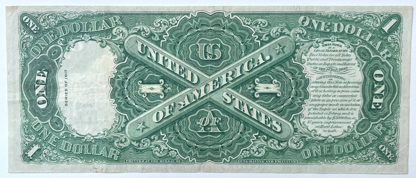 1917 Large Size 1 Dollar Legal Tender Note - Speelman/White - Choice Extremely Fine (XF+) - 1917 1 Dollar Horse Blanket Banknote - Fr#39