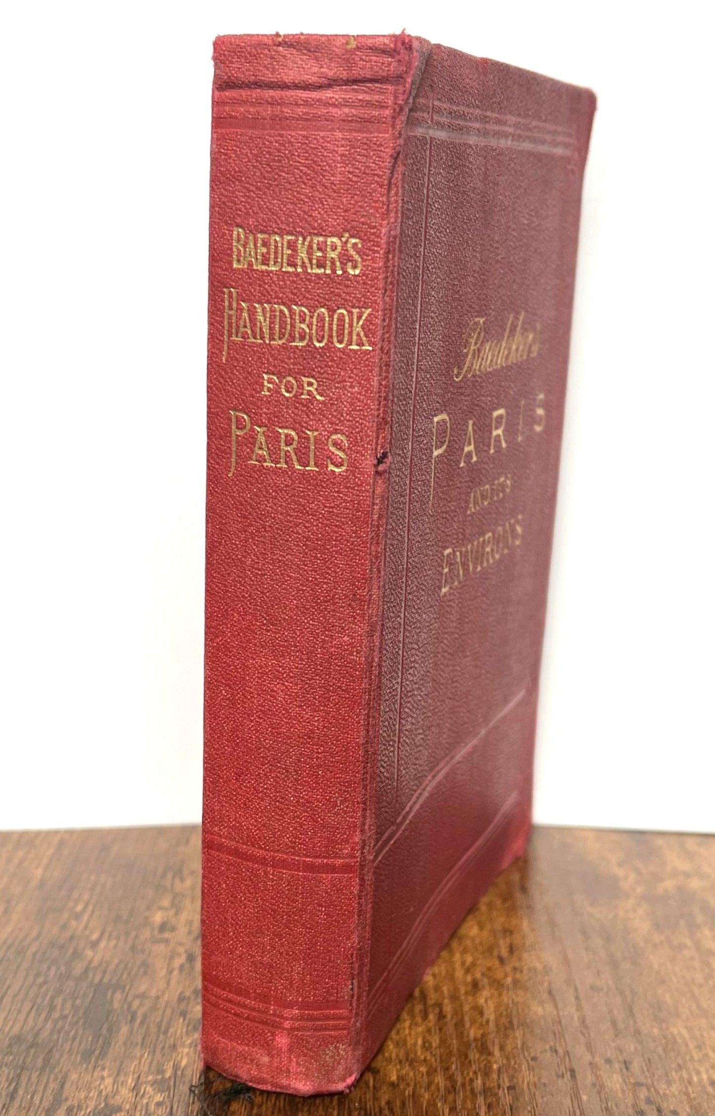 Antique 1904 Baedeker's Paris and its Environs Travel Book - 15th Edition, Includes Maps and City Plans - Rare Victorian Parisian Handbook