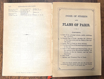 Antique 1904 Baedeker's Paris and its Environs Travel Book - 15th Edition, Includes Maps and City Plans - Rare Victorian Parisian Handbook