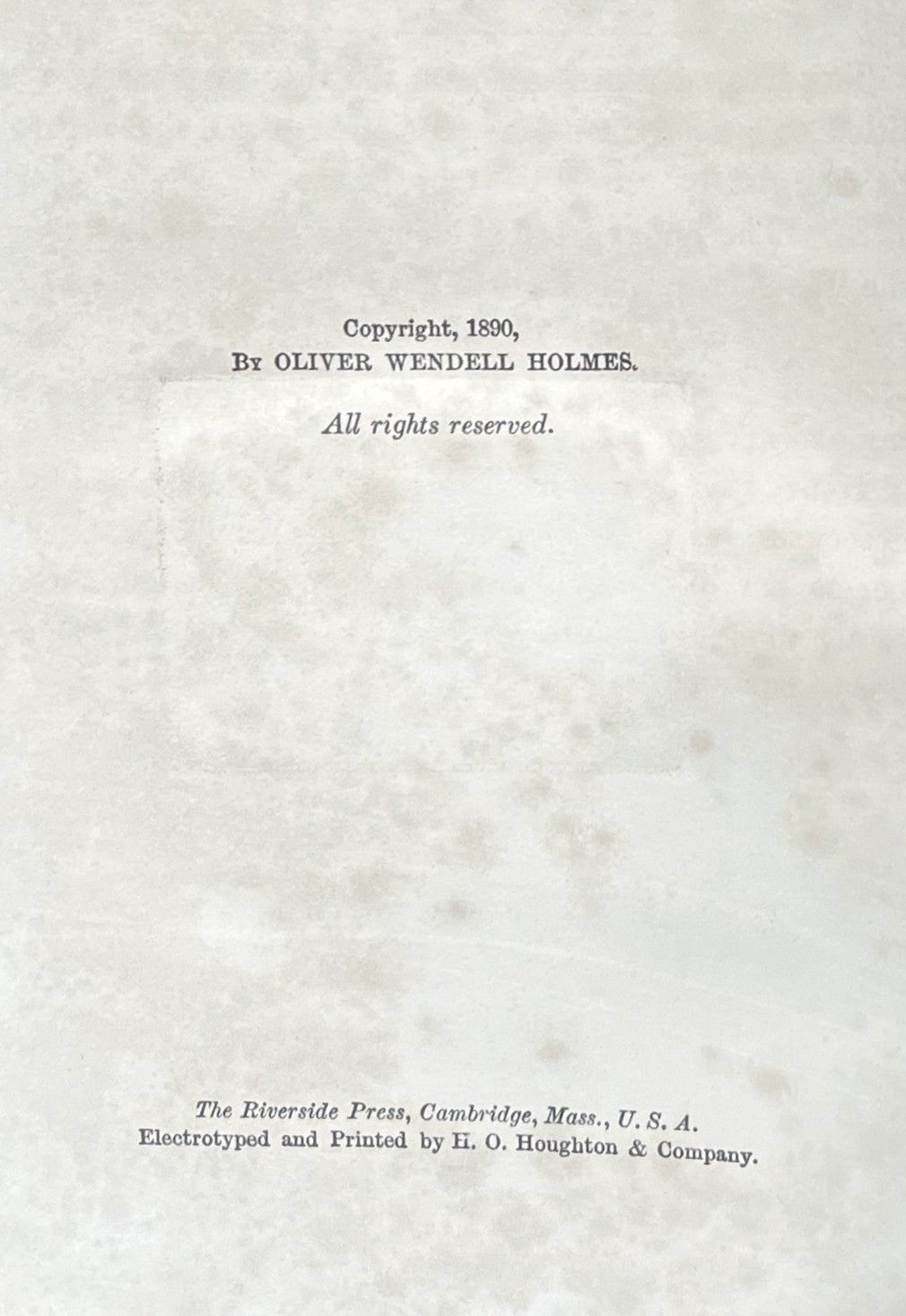 First Edition Over the Teacups by Oliver Wendell Holmes - Second State - Very Good (VG) - Rare 1891 Oliver Wendell Holmes Poetry Book