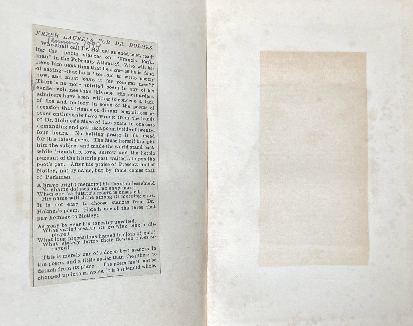 First Edition Over the Teacups by Oliver Wendell Holmes - Second State - Very Good (VG) - Rare 1891 Oliver Wendell Holmes Poetry Book