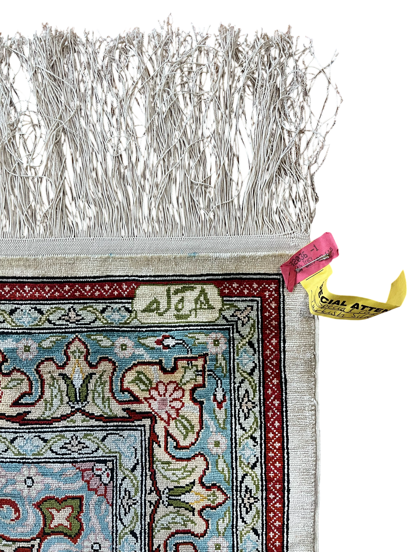 Genuine Silk on Silk Hand Knotted Turkish Hereke Rug - 100% Silk - Approx. 400 KPSI - 81cm X 58cm - Authentic Signed Turkish Silk Carpet