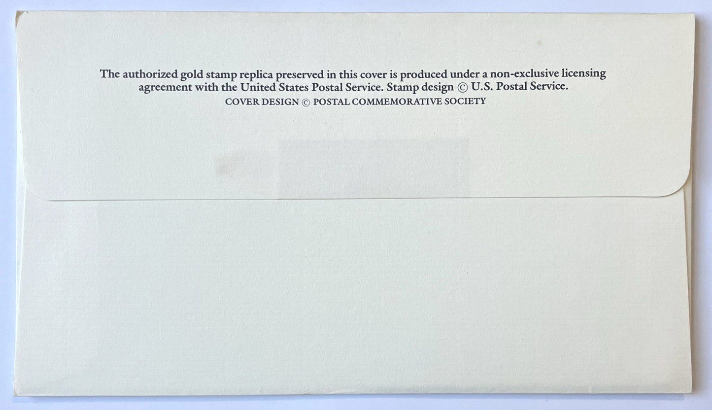 1990 Dwight D. Eisenhower Commemorative Gold Foil Stamp First Day Cover - Presidential FDC - 1990 President First Day of Issue Stamp Cover