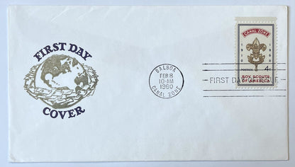 1960 Boy Scouts of America 50th Anniversary Canal Zone Stamp First Day Cover - Globe Cachet, Single Stamp - 1960 Boy Scouts Sc#CZ151 FDC