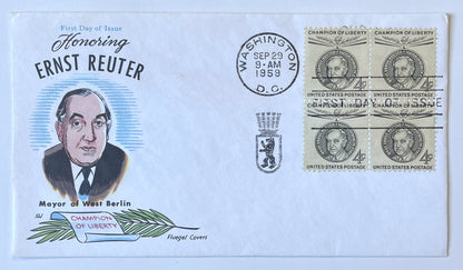 1959 Ernst Reuter Champion of Liberty Stamp First Day Cover - Choose by Cachet / Stamp - 1959 West Berlin Mayor Reuter Stamp FDC