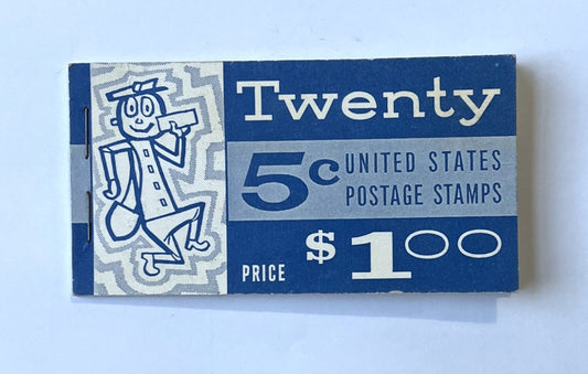 1963 Mr. Zip Washington 5 Cent Stamp Booklet - Slogan 3 - Complete Booklet - 1963 Zip Code Introduction 20 Stamp Book - Sc#BK113