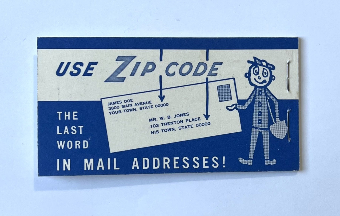 1963 Mr. Zip Washington 5 Cent Stamp Booklet - Slogan 3 - Complete Booklet - 1963 Zip Code Introduction 20 Stamp Book - Sc#BK113