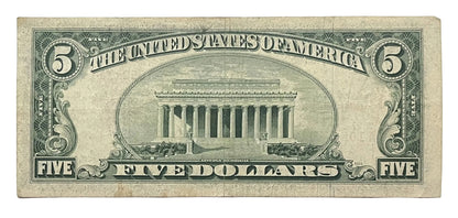 1953 Fancy Solid Repeater Serial Number 5 Dollar Note - 10521111- 1953 Red Seal Five Dollar Cool Serial Note - Fr.1532